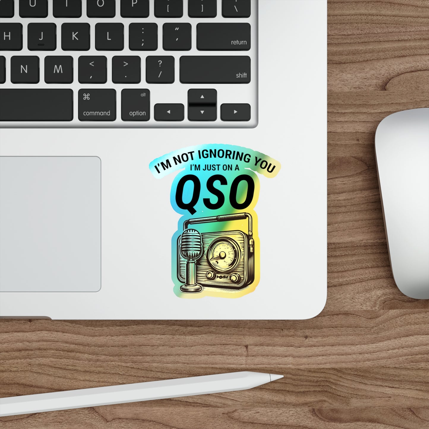 Amateur Ham Radio Operator Stickers Holographic Vinyl Decal - QSO Focus & Radio Enthusiasts