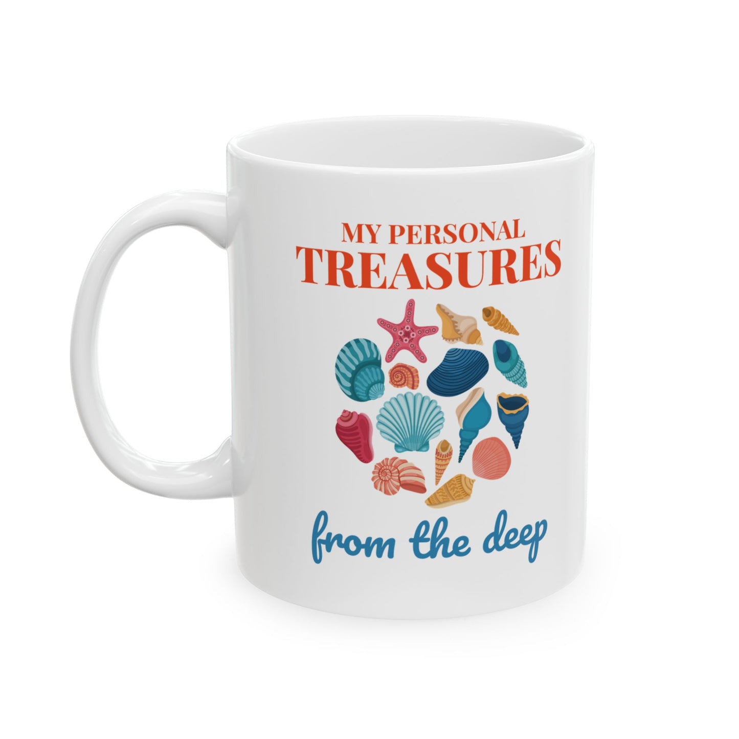 Seashells Collector Mug, Ocean Treasures, Beachcomber