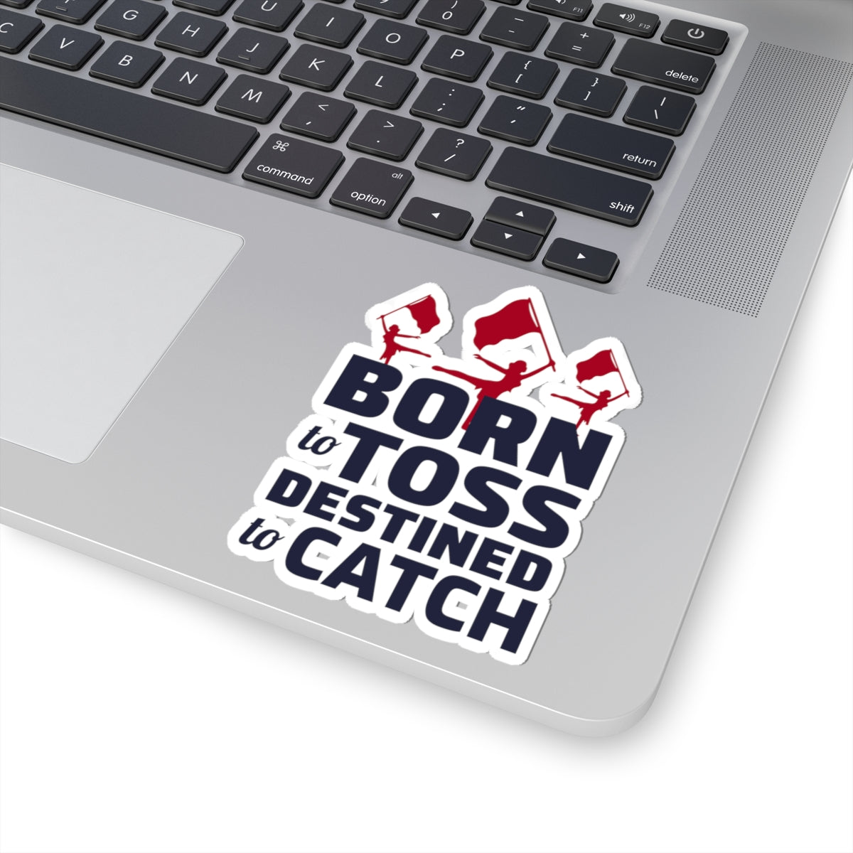 Color Guard "Born to Toss" Aufkleber Vinyl: Twirling Dancer Design, Flaggenwirbeln, Marching Band 