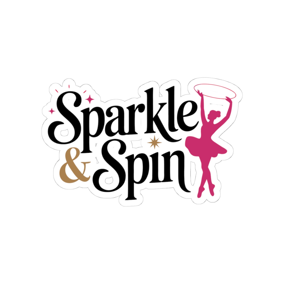 Baton Twirling Sticker – Sparkle & Spin Decal for Twirler Color Guard Marching Band Performer