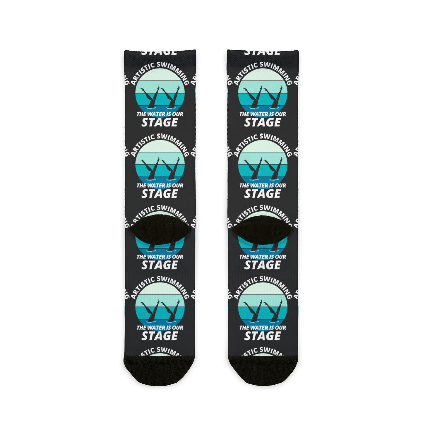 Synchro Swim Socks - The Water Is Our Stage Socks for Synchronized Swimmers, Teams