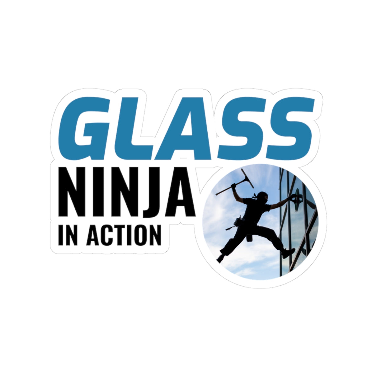 Window Cleaner Sticker - Glass Ninja Vinyl Decal for Professionals & Technicians