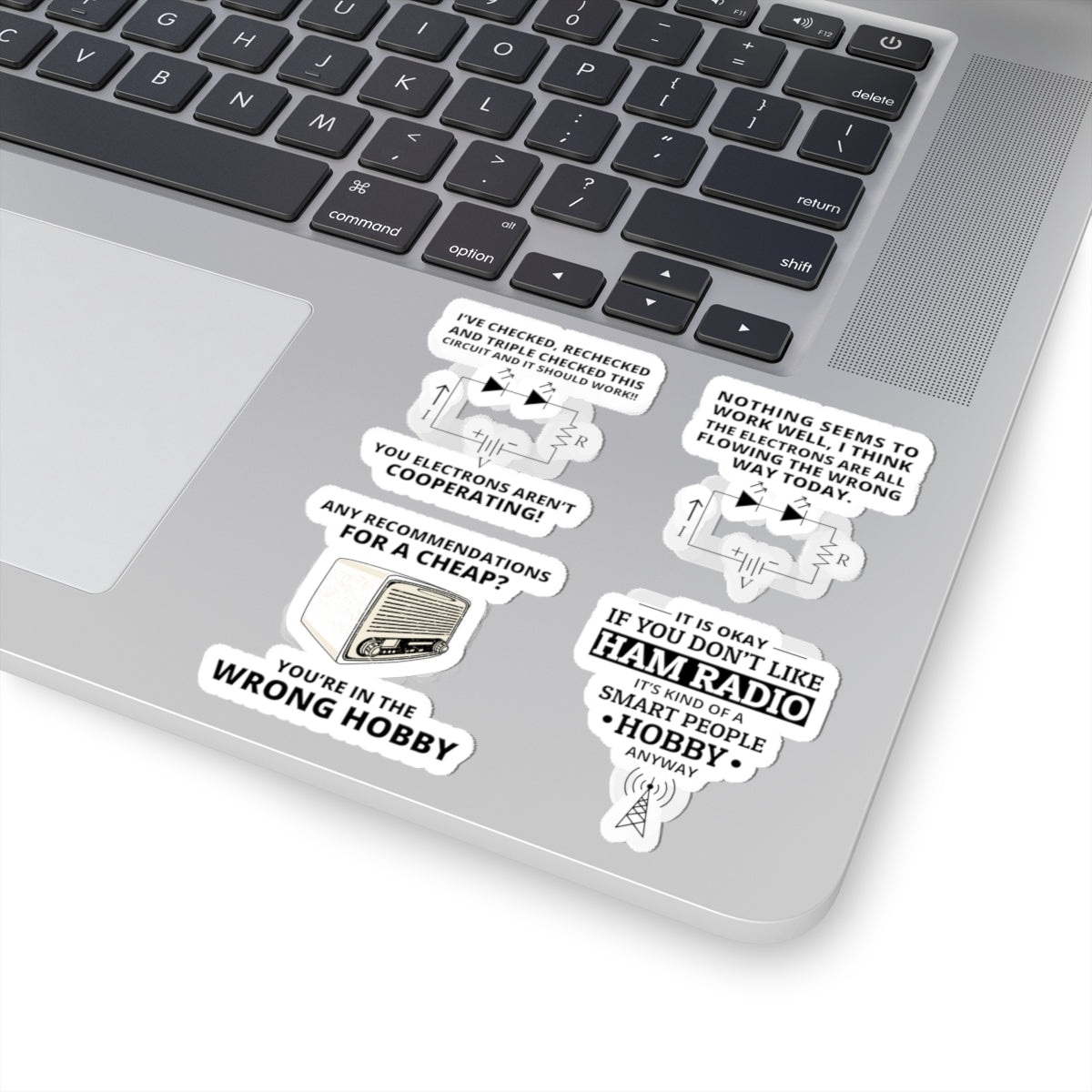 Ham Radio Sticker Pack – 4 PCS Funny Smart Hobby Circuit Decals for Amateur Operators Electronics Hobbyists