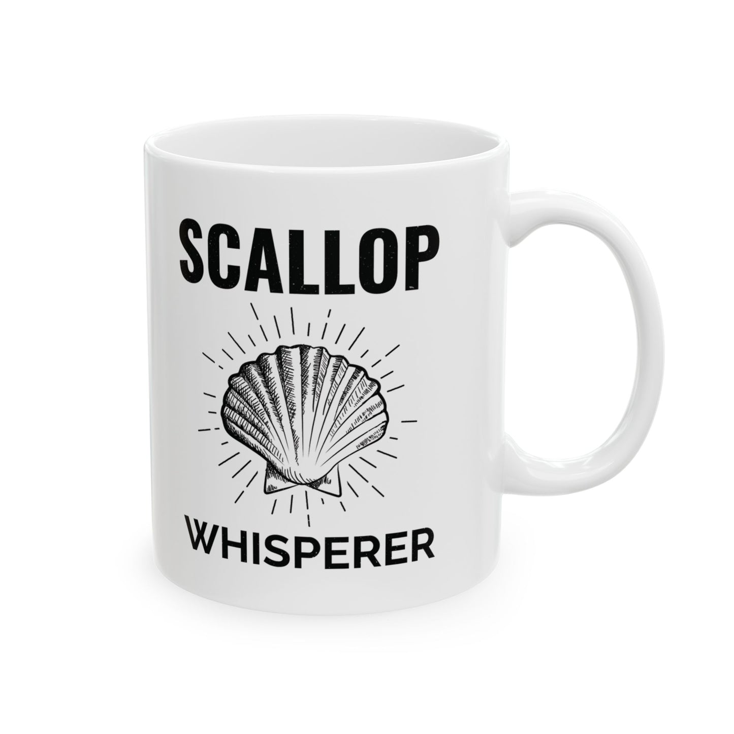 Scallop Whisperer Mug, Ocean Lover, Seashell Fan