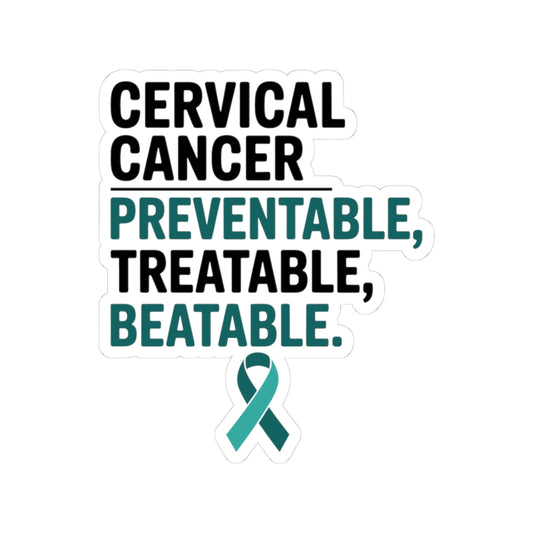 Cervical Cancer Awareness Sticker - Resilient Hope Vinyl Decal for Women, Survivors, and Health Advocates