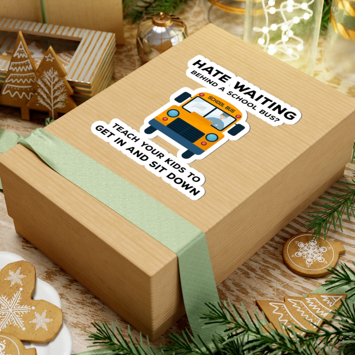 School Bus Safety Sticker - Sit Down Humor Vinyl Decal for Bus Drivers & Student Transport Pros