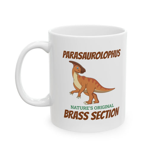 Dinosaur Fossil Mug Parasaurolophus Crest Design for Paleontology Fans