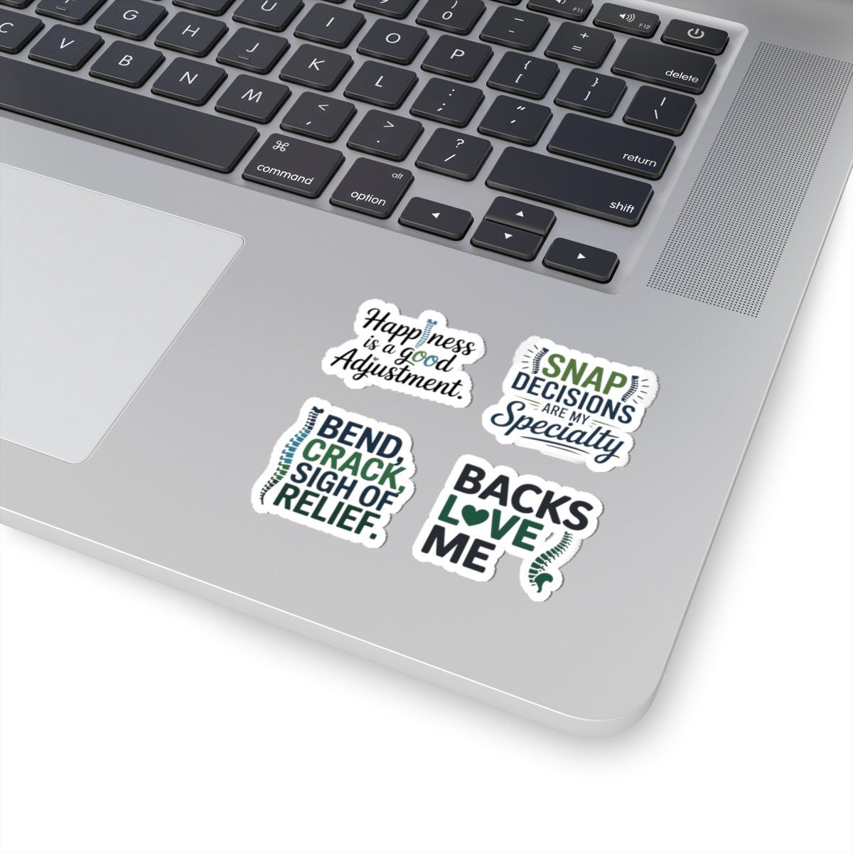 Chiropractor Sticker Pack – 4 PCS Funny Back Adjustment Decals for Chiropractic Doctors Spine Lovers