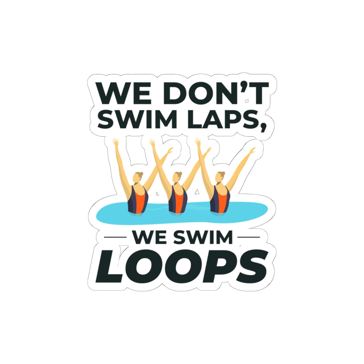 Playful Synchronized Swimming Sticker - Swim Loops Vinyl Decal for Synchro Teams