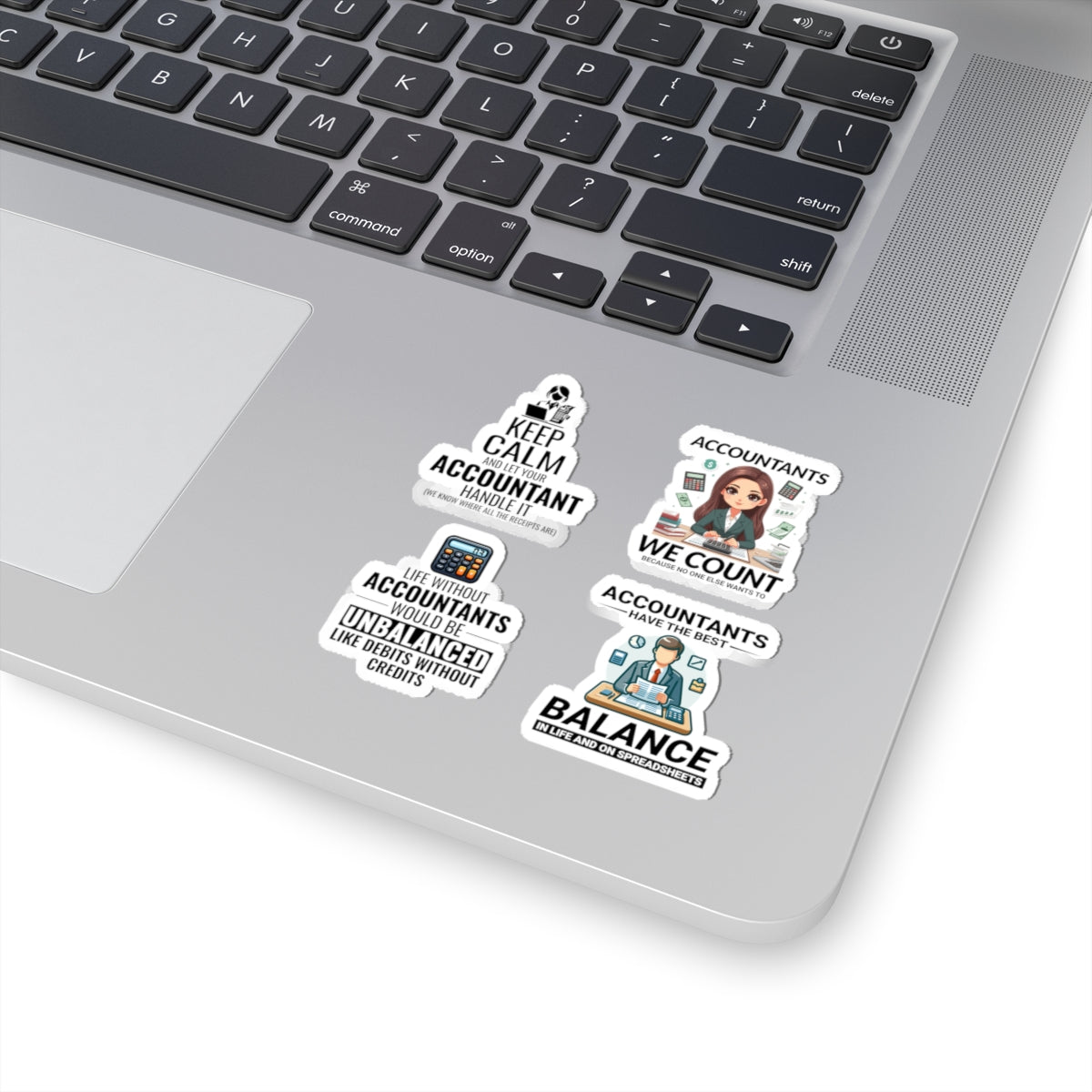 Accountant Sticker Pack – 4 PCS Funny We Count Unbalanced Decal Set for Accountants CPAs Finance Pros