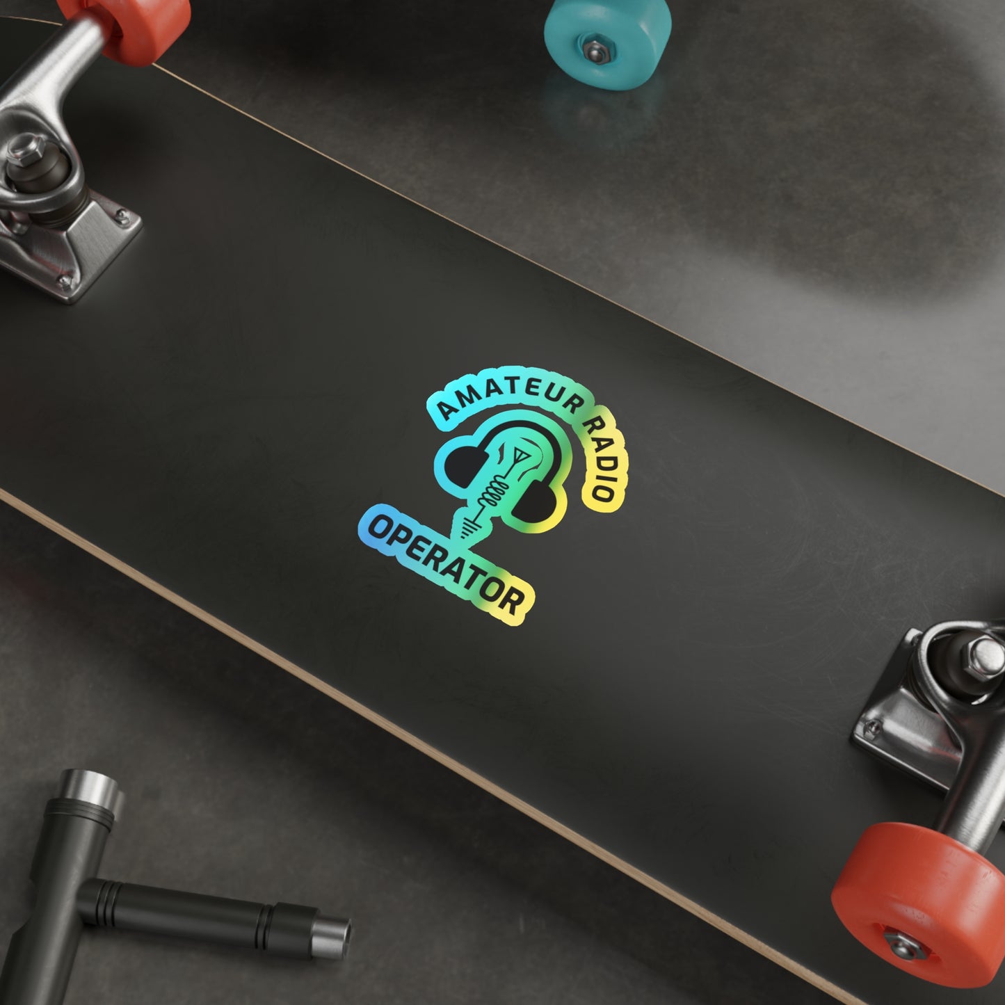 Amateur Ham Radio Operator Stickers Holographic Vinyl Decal - Call Sign & Shortwave for Radio Enthusiasts