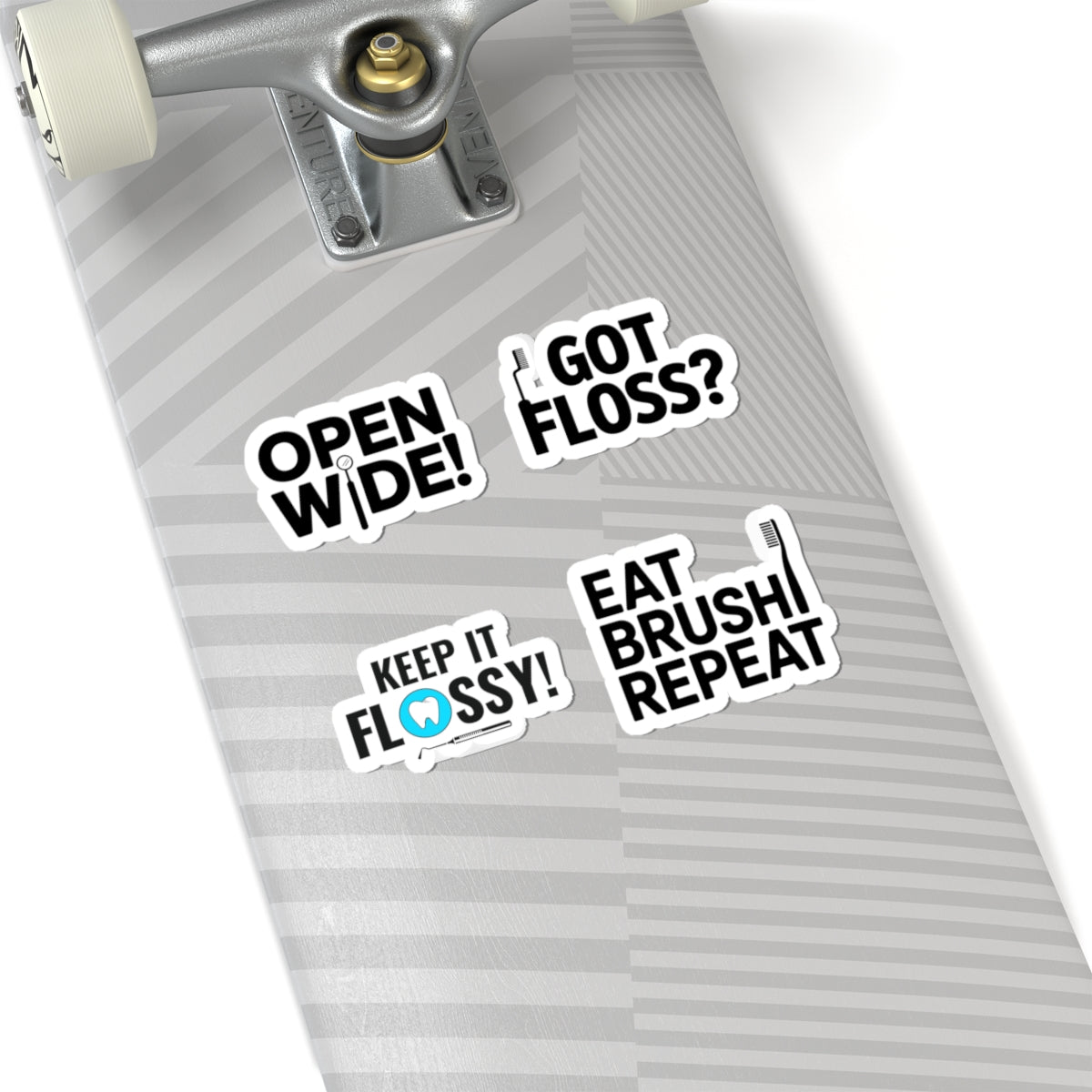 Dental Sticker Bundle - 4Pcs Oral Hygiene Theme Vinyl Decals for Dentists & Hygienists