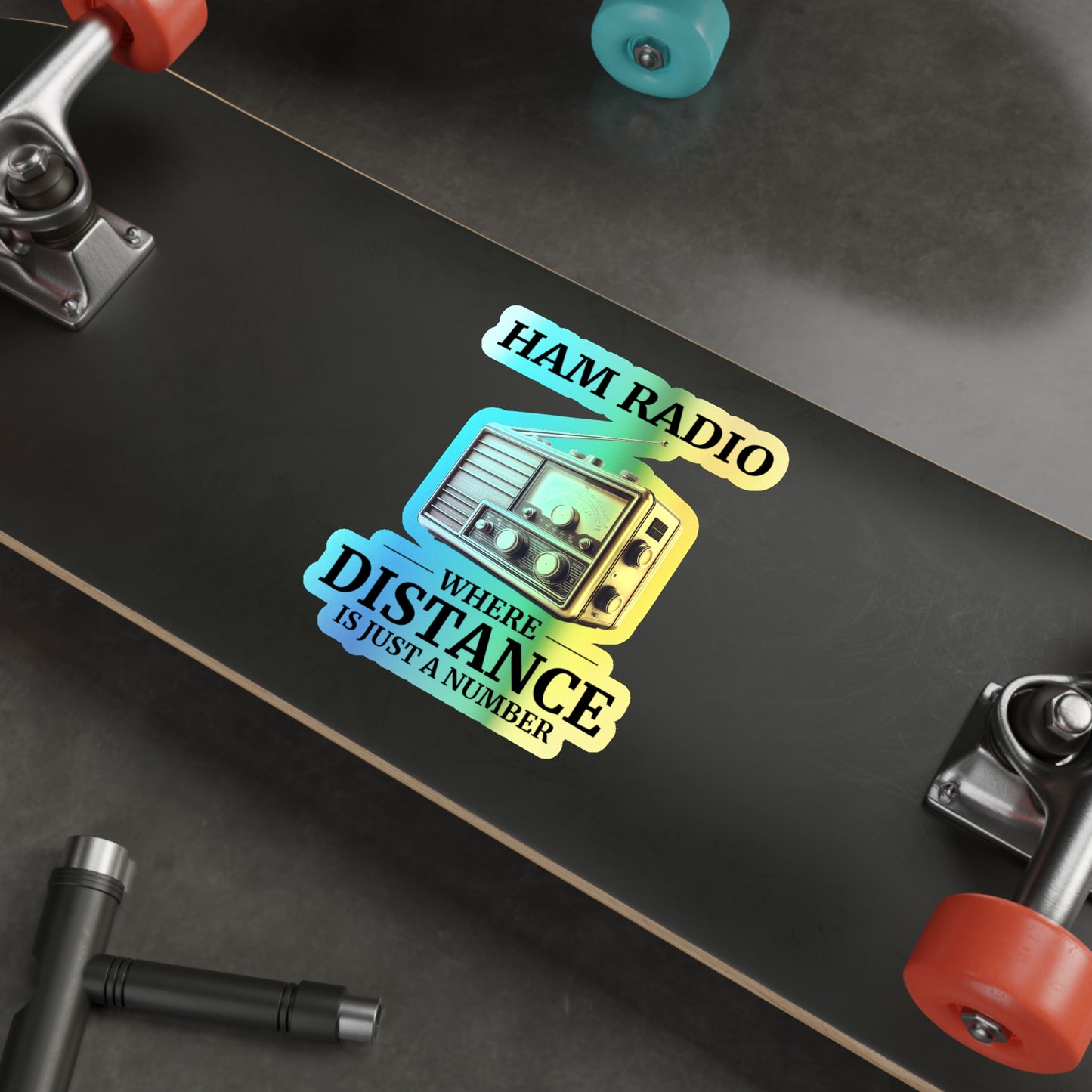 Amateur Ham Radio Operator Stickers Holographic Vinyl Decal - DX Connections & Global Contacts