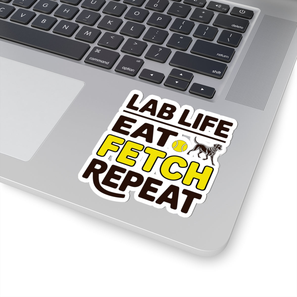 Funny Labrador Dog Sticker - Lab Life Eat Fetch Repeat Vinyl Decal for Pet Owners Dog Lovers
