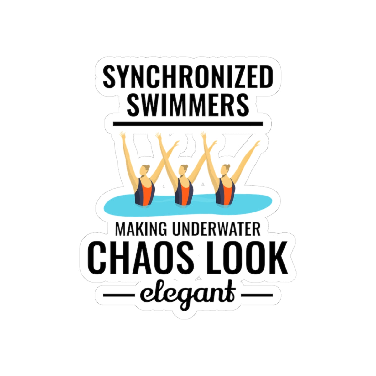 Artistic Synchronized Swimming Sticker - Elegant Chaos Vinyl Decal for Athletes