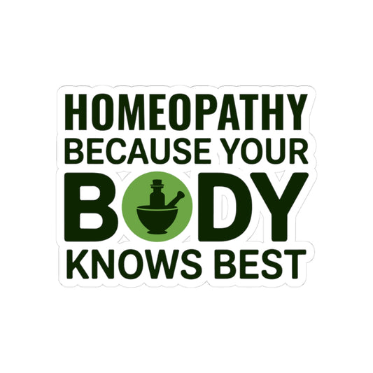 Homeopathy Wisdom Sticker - Body Intelligence Vinyl Decal for Homeopaths, Natural Healing Advocates