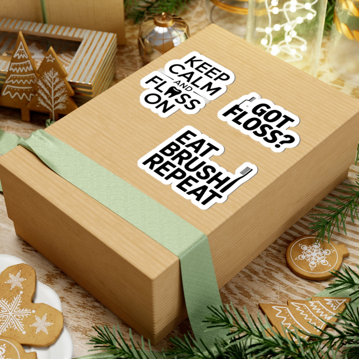 Dental Sticker Bundle – 3 Items: Funny Dentist Tooth, Floss & Brush Vinyl Decals for Dentists, Hygienists & Students