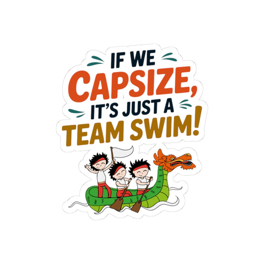 Funny Dragon Boat Sticker - Team Swim Vinyl Decal for Rowing Crews & Water Sports Enthusiasts