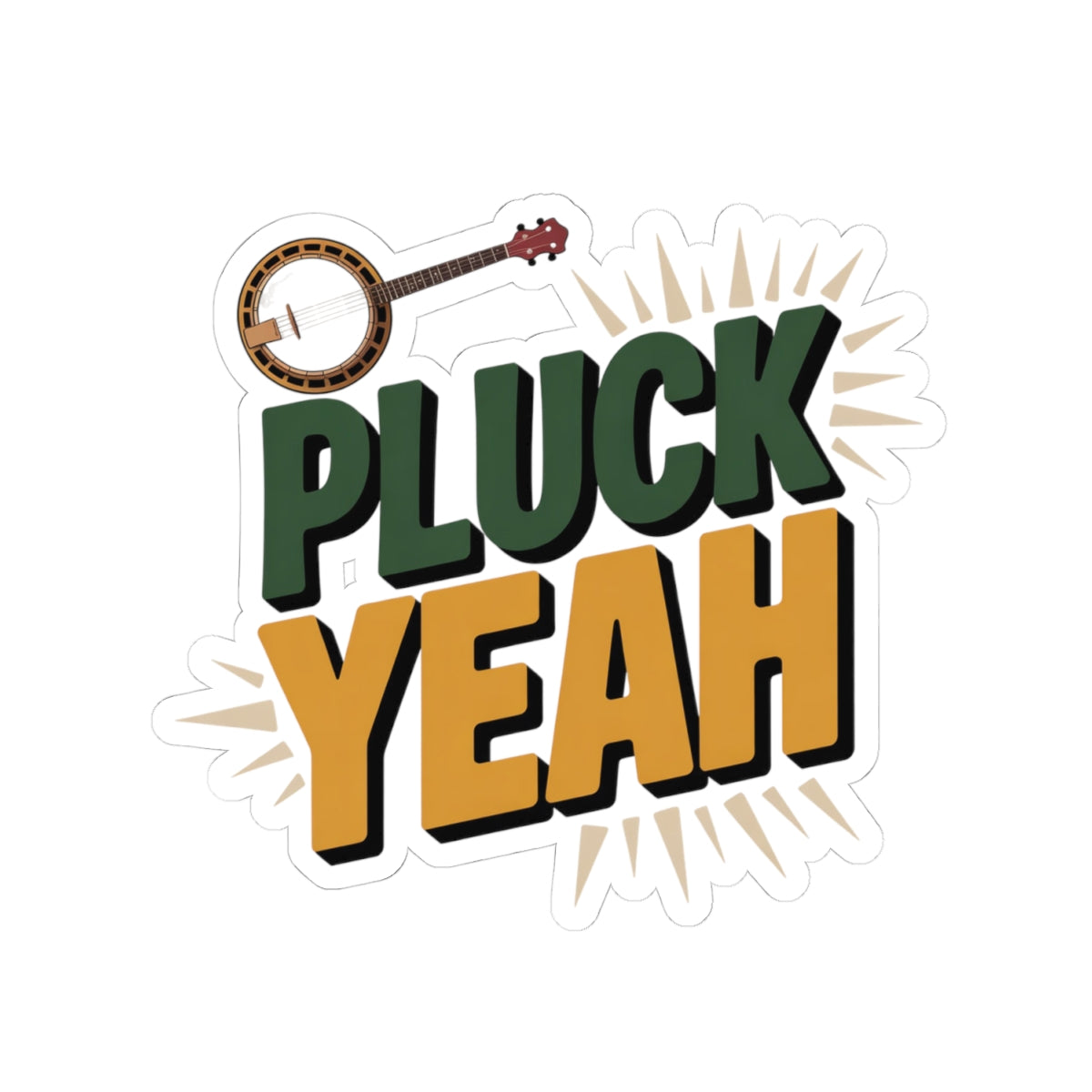 Banjo Sticker – Bold Funny Pun Decal for Bluegrass Musicians String Instrument Players