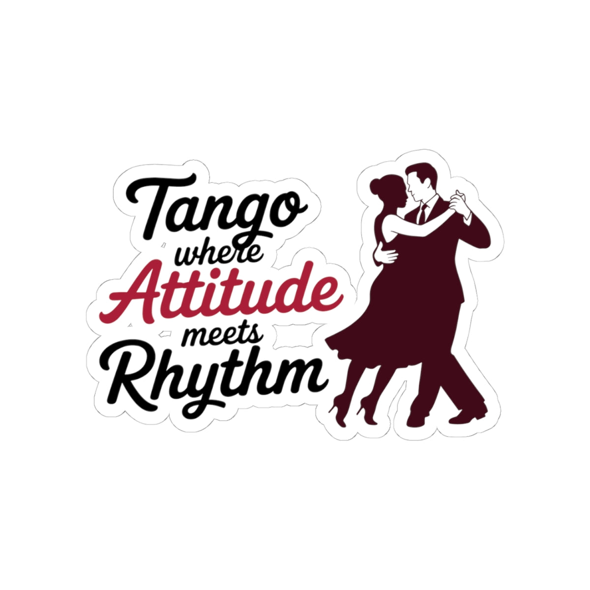 Tango Essence Sticker - Attitude Rhythm Fusion Vinyl Decal for Dancers, Ballroom Purists