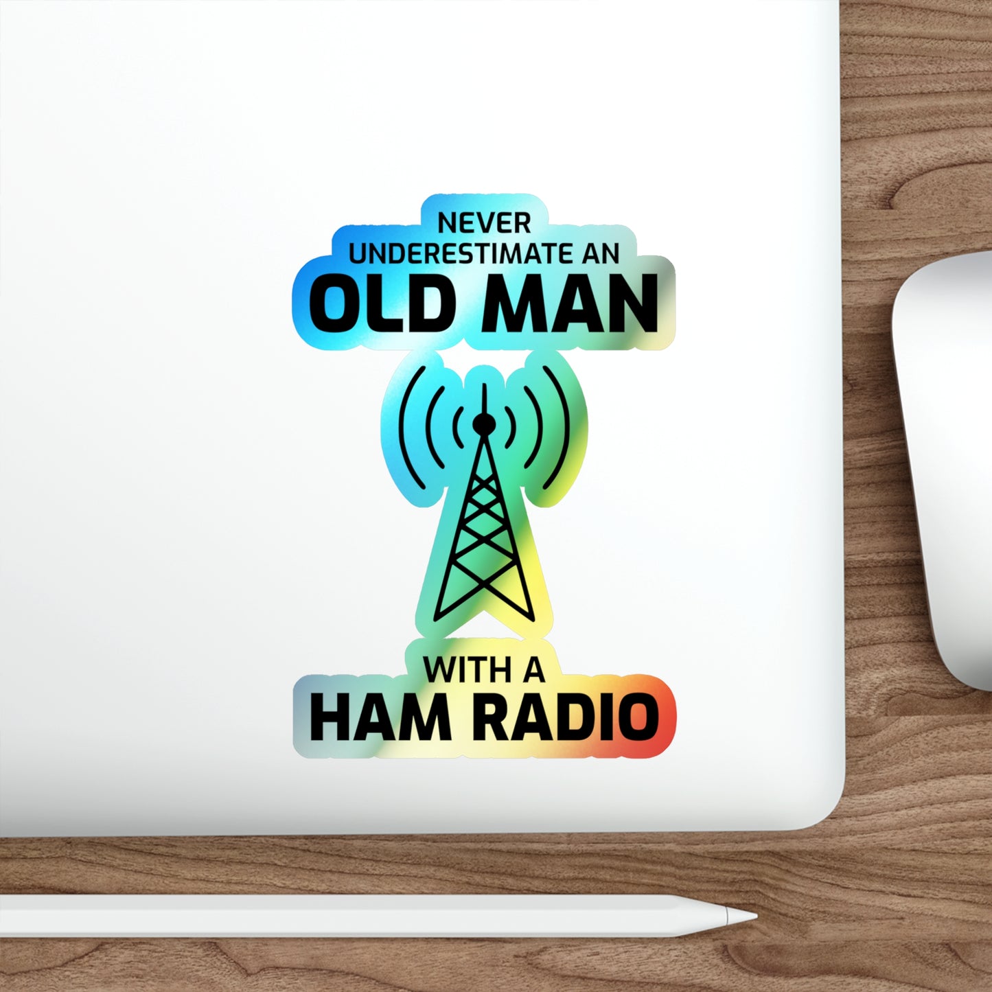Amateur Ham Radio Operator Stickers Holographic Vinyl Decal - For Veteran Operators