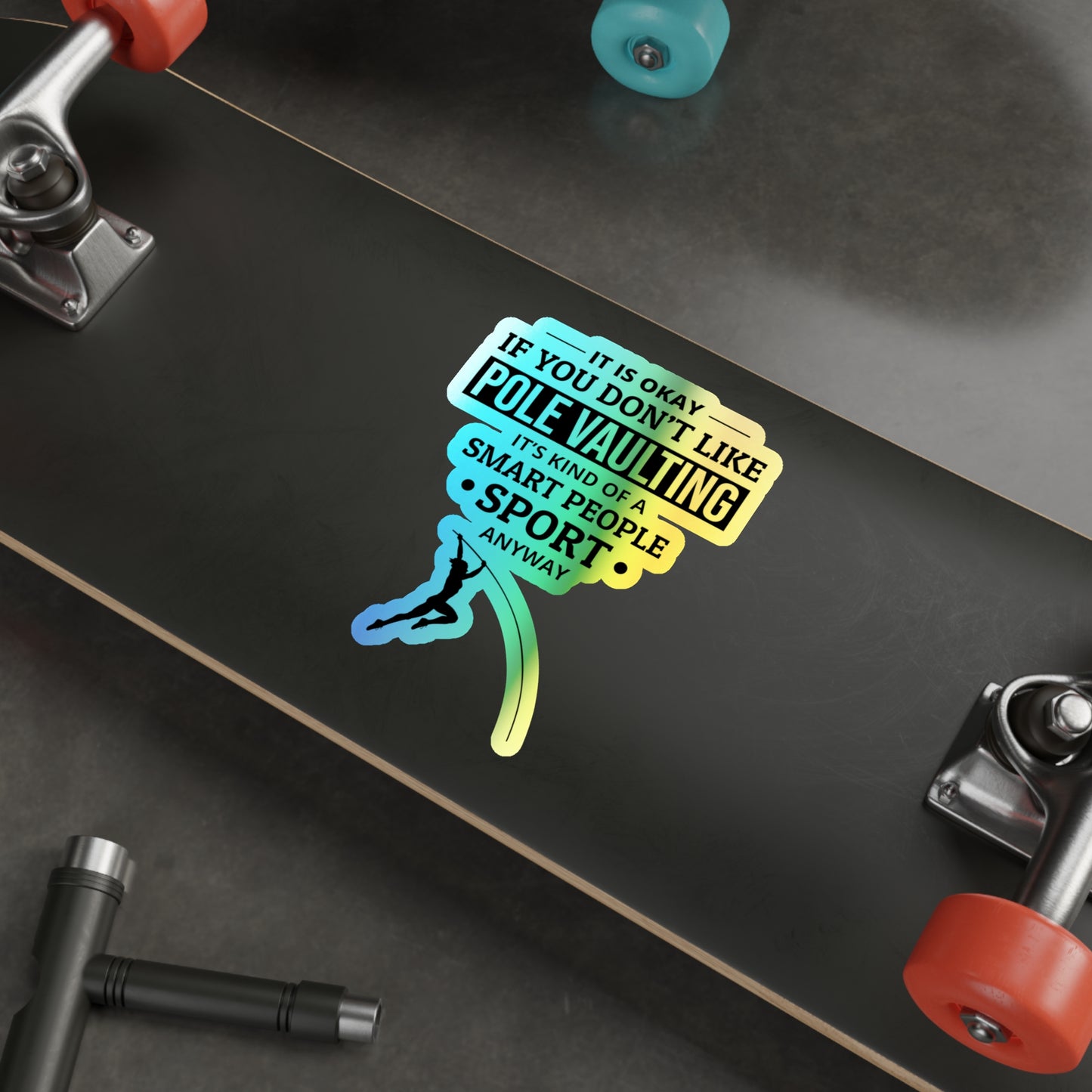 Pole Vault Sticker Holographic Vinyl - Smart Athlete Strong Jumper Motivational Decal