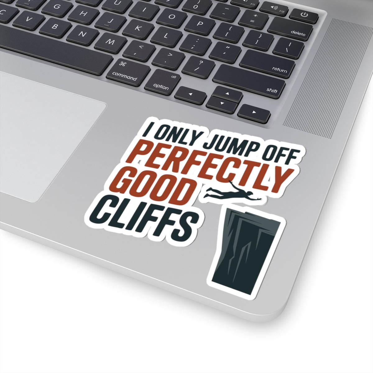 Base Jumping Sticker for Car Laptop – Sarcastic Outdoor Decal for Extreme Athletes Climbers Adrenaline Junkies
