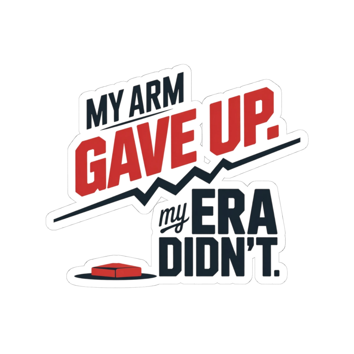 Baseball Pitcher Sticker – Sarcastic Arm Injury Humor Decal for Pitchers Travel Ball Athletes