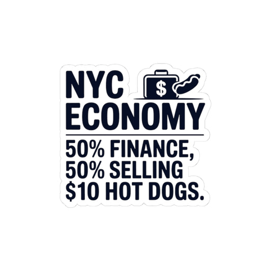 NYC Economy New York Sticker - Manhattan Finance Vinyl Decal for Street Vendors and City Entrepreneurs