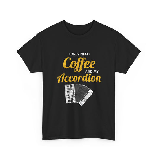 Accordion T-Shirt – Funny Coffee Lover Squeeze Box Design for Accordionists Musicians