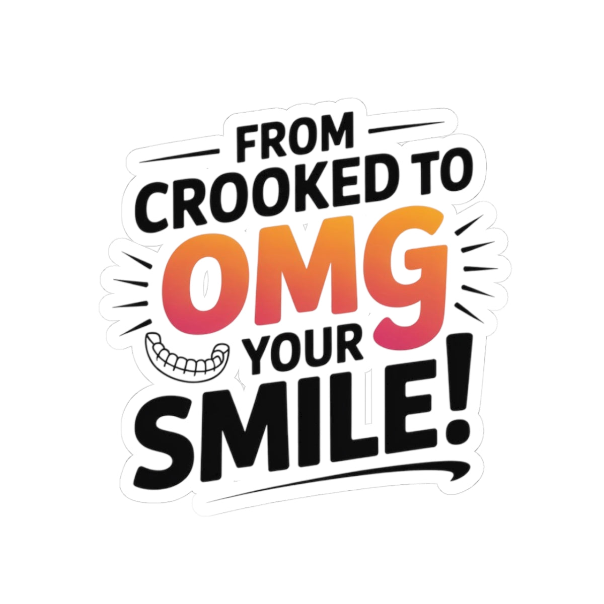 Crooked to Perfect Sticker - Braces Journey Decal for Orthodontics Patients