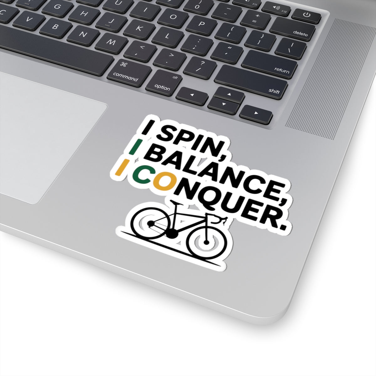 Motivational Indoor Cycling Sticker - Spin Balance Conquer Bike Vinyl Decal for Artistic Cyclists, Athletes, Training