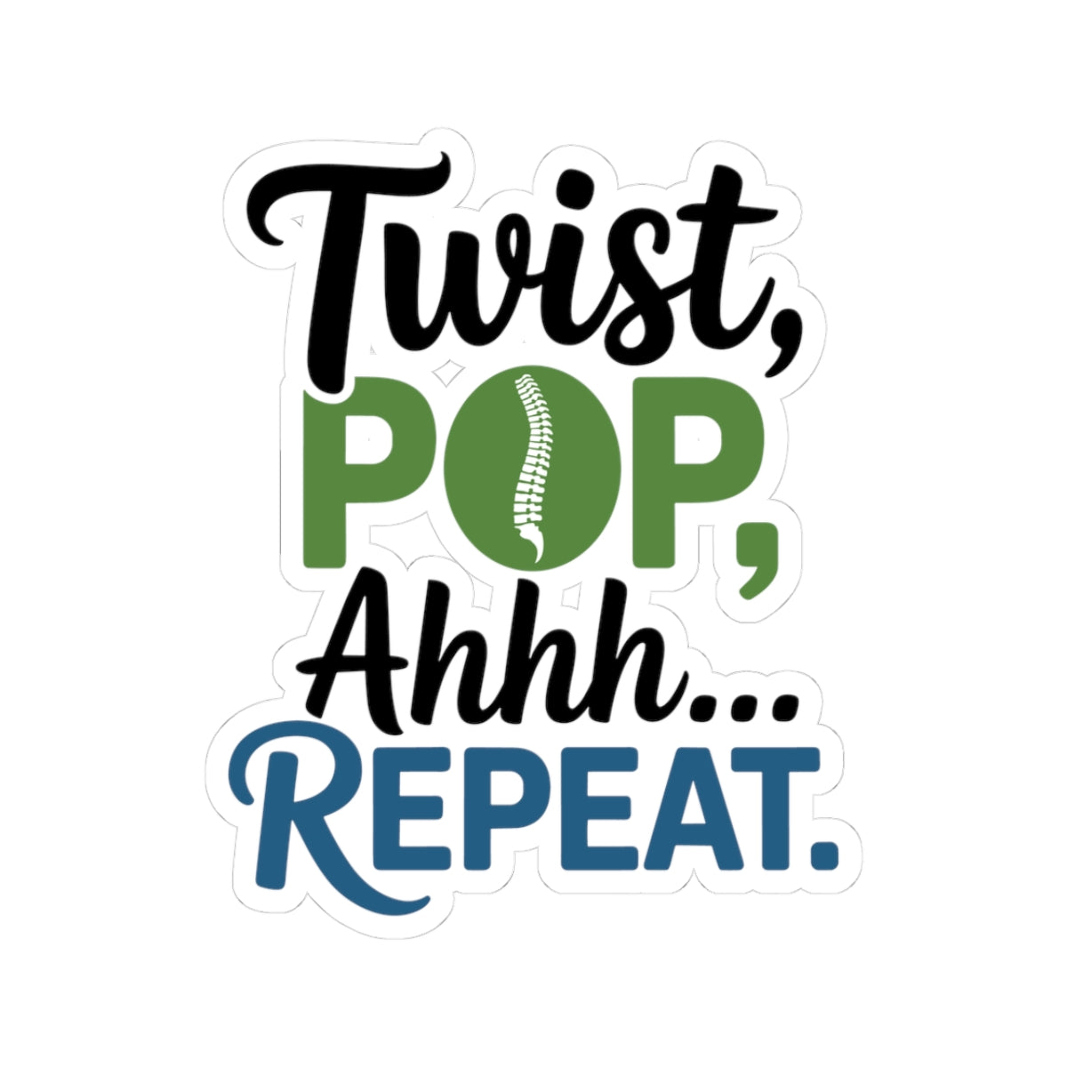 Satisfied Adjustment Sticker - Chiropractic Relief Vinyl Decal for Chiropractors, Spine Specialists