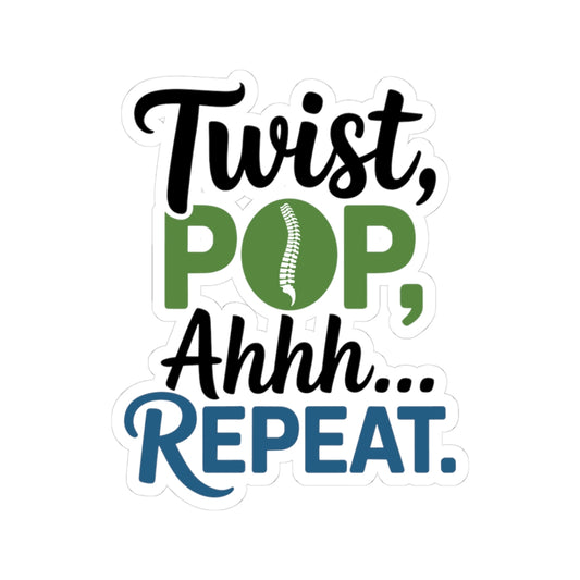 Satisfied Adjustment Sticker - Chiropractic Relief Vinyl Decal for Chiropractors, Spine Specialists