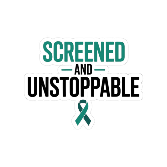 Cervical Health Pride Sticker - Screened and Unstoppable Vinyl Decal