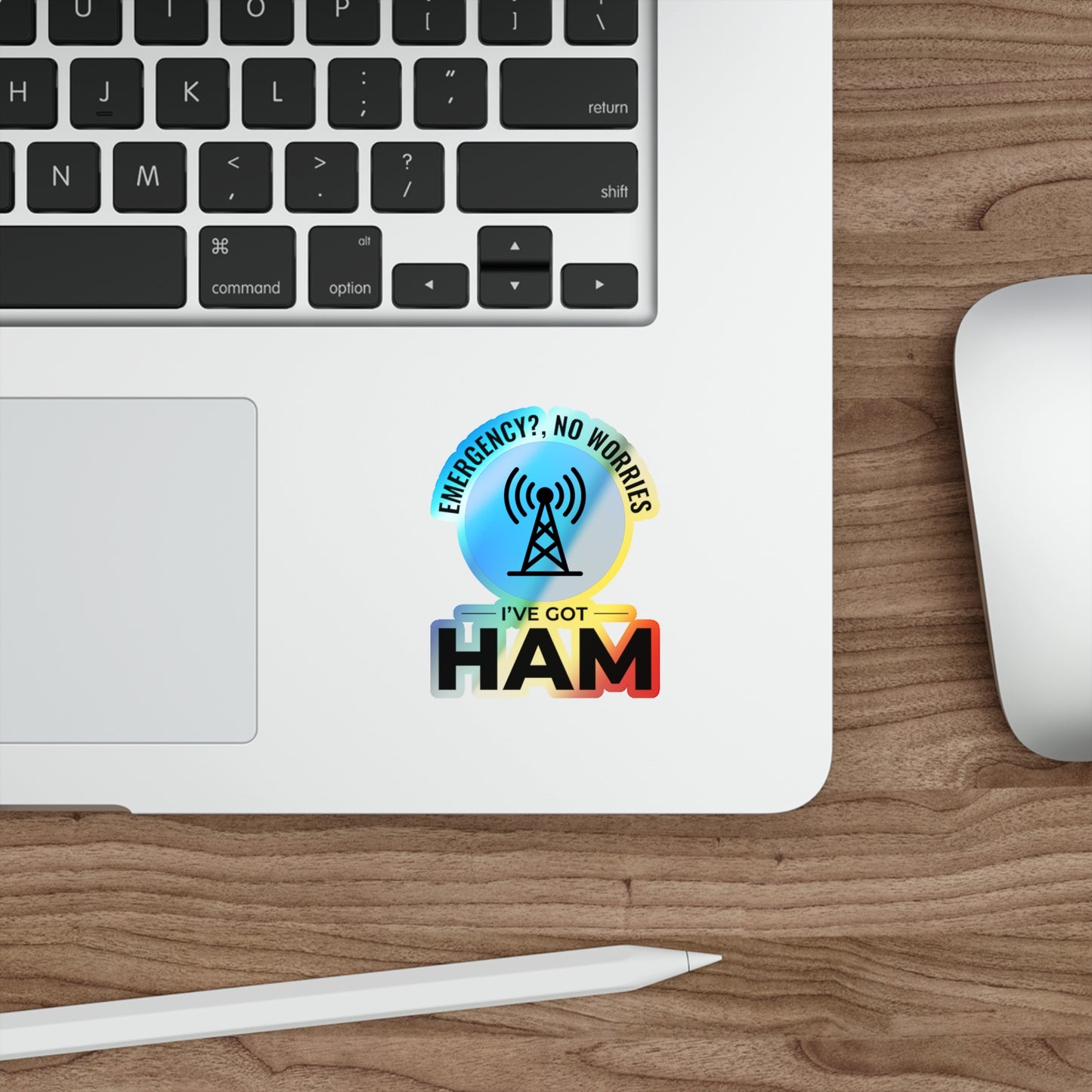 Amateur Ham Radio Operator Stickers Holographic Vinyl Decal - Morse Code & DXing