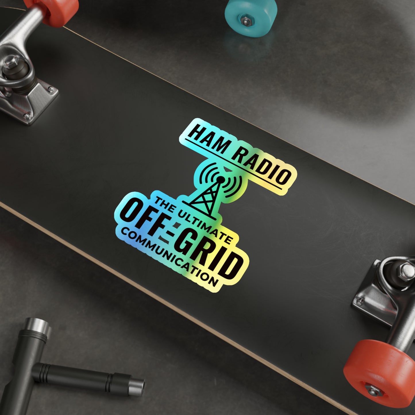 Amateur Ham Radio Operator Stickers Holographic Vinyl Decal - Off-Grid Comms & Field Radio