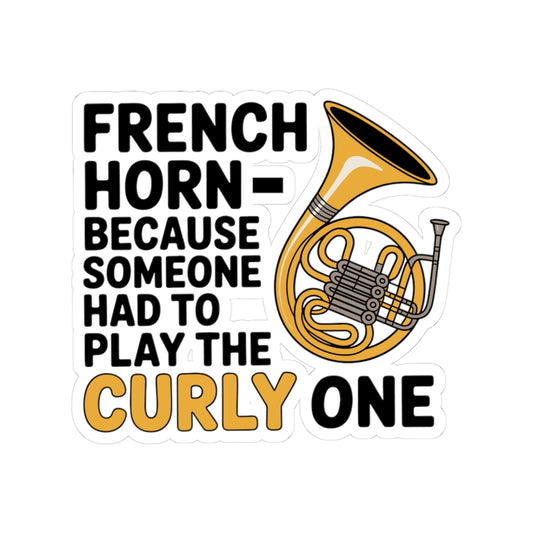 French Horn Sticker - Curly Instrument Vinyl Decal for Musicians, Band Members