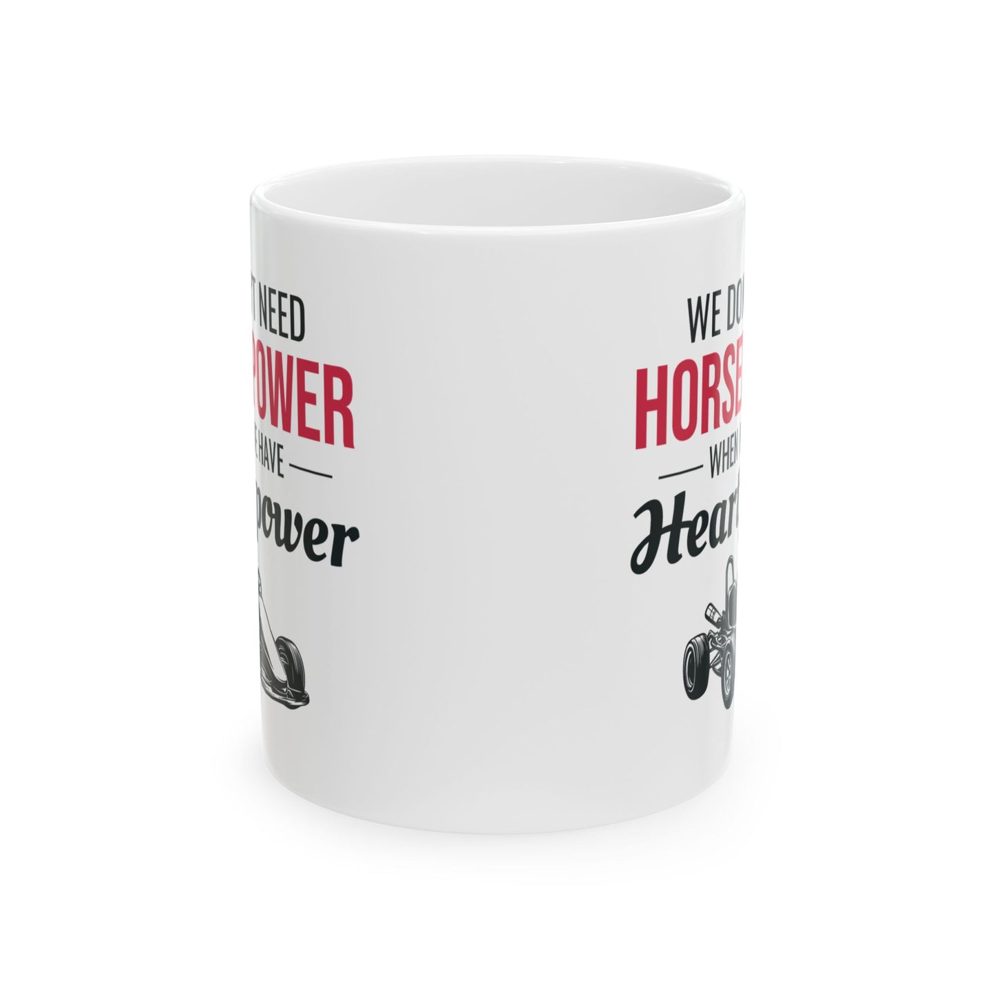Go Kart Racing Mug Heartpower Over Horsepower Karting Enthusiast Gift