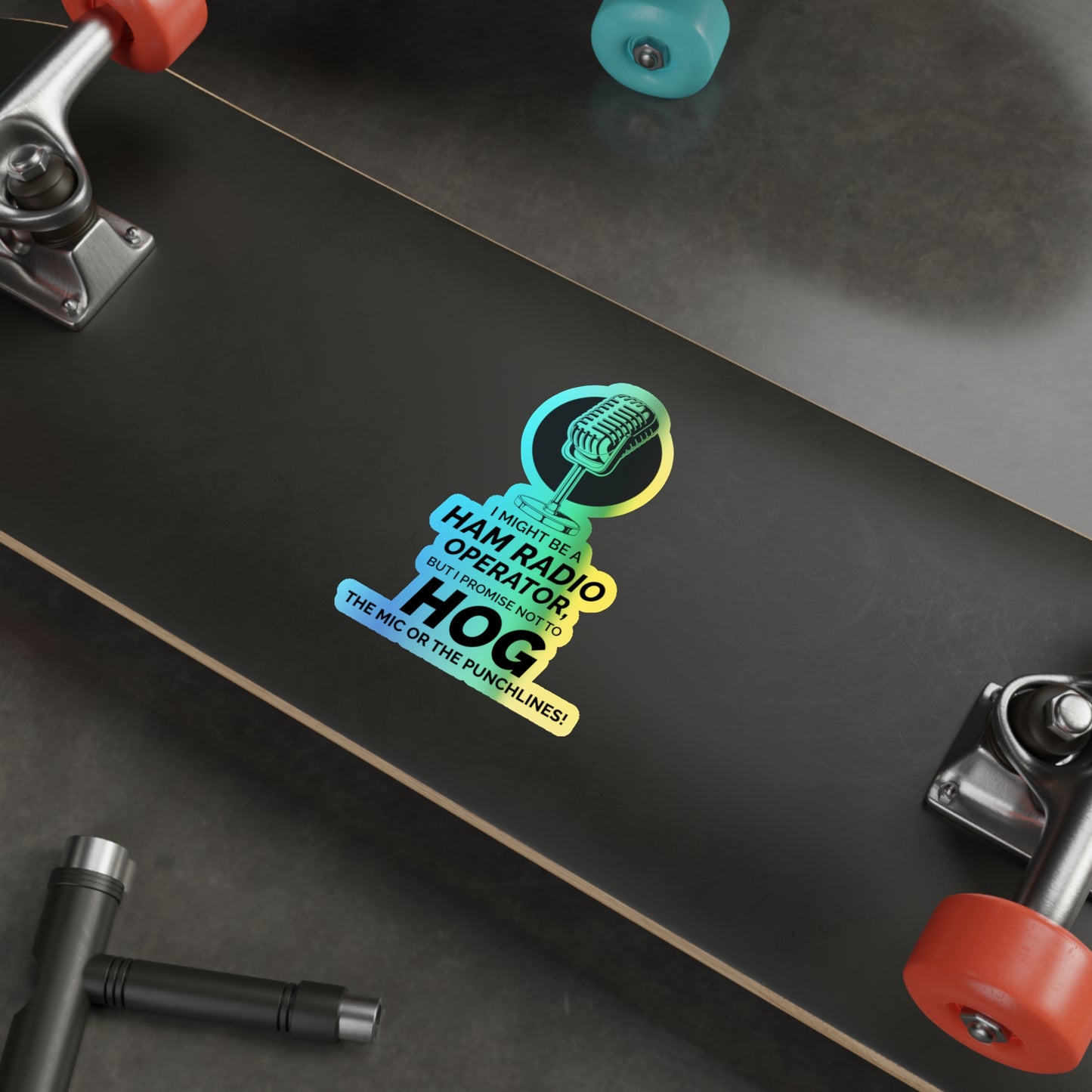 Amateur Ham Radio Operator Stickers Holographic Vinyl Decal - QSO Etiquette & Radio Humor