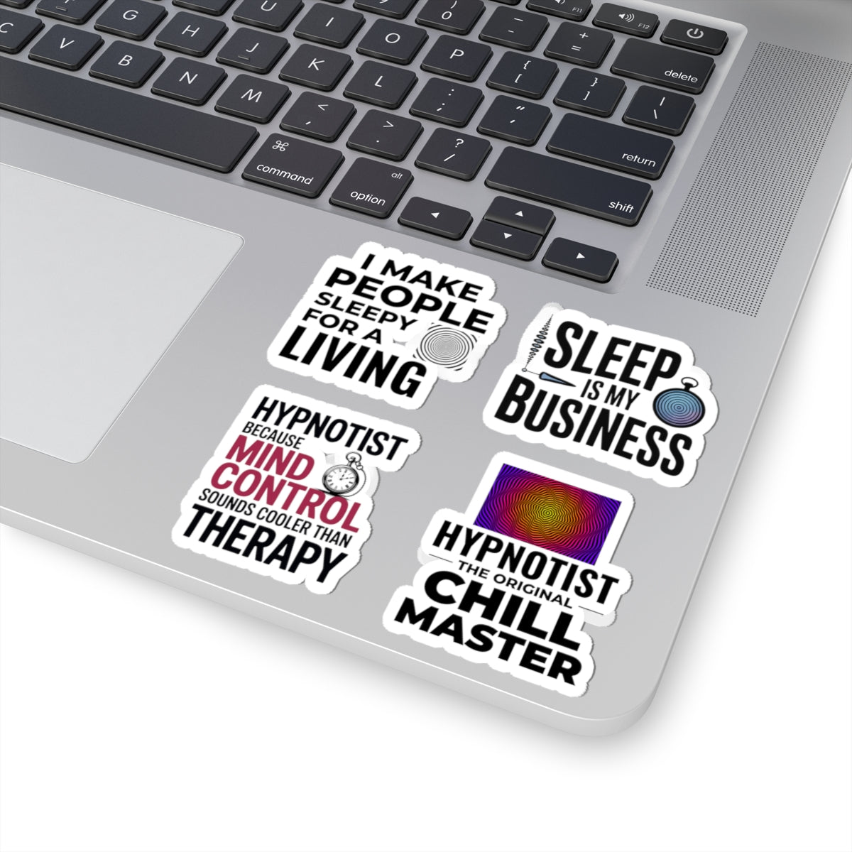 Hypnotist Sticker Pack – 4 PCS Funny Mind Control Humor Decals for Hypnotists Hypnotherapy Professionals