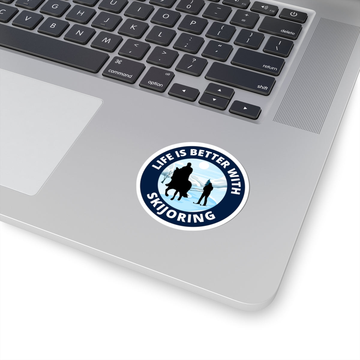 "Horse Skijoring Sticker - Winter Sports Vinyl Decal for Equestrians, Skiers, Snow Lovers"