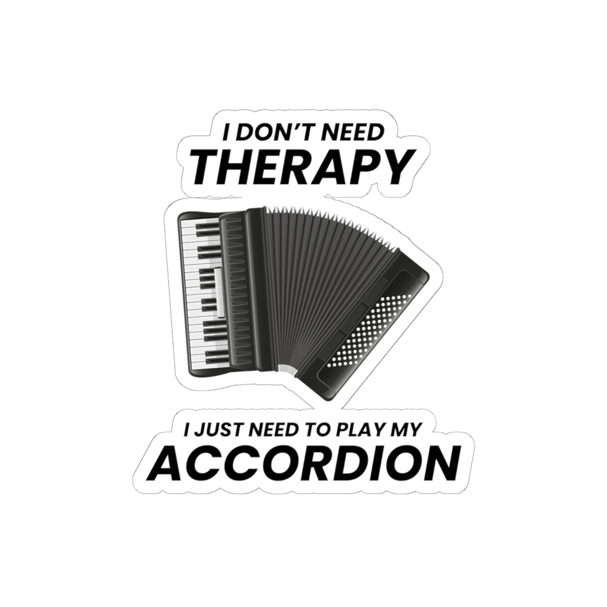 Accordion Therapy Vinyl Decal – Fun Gift for Music Lovers & Accordion Players