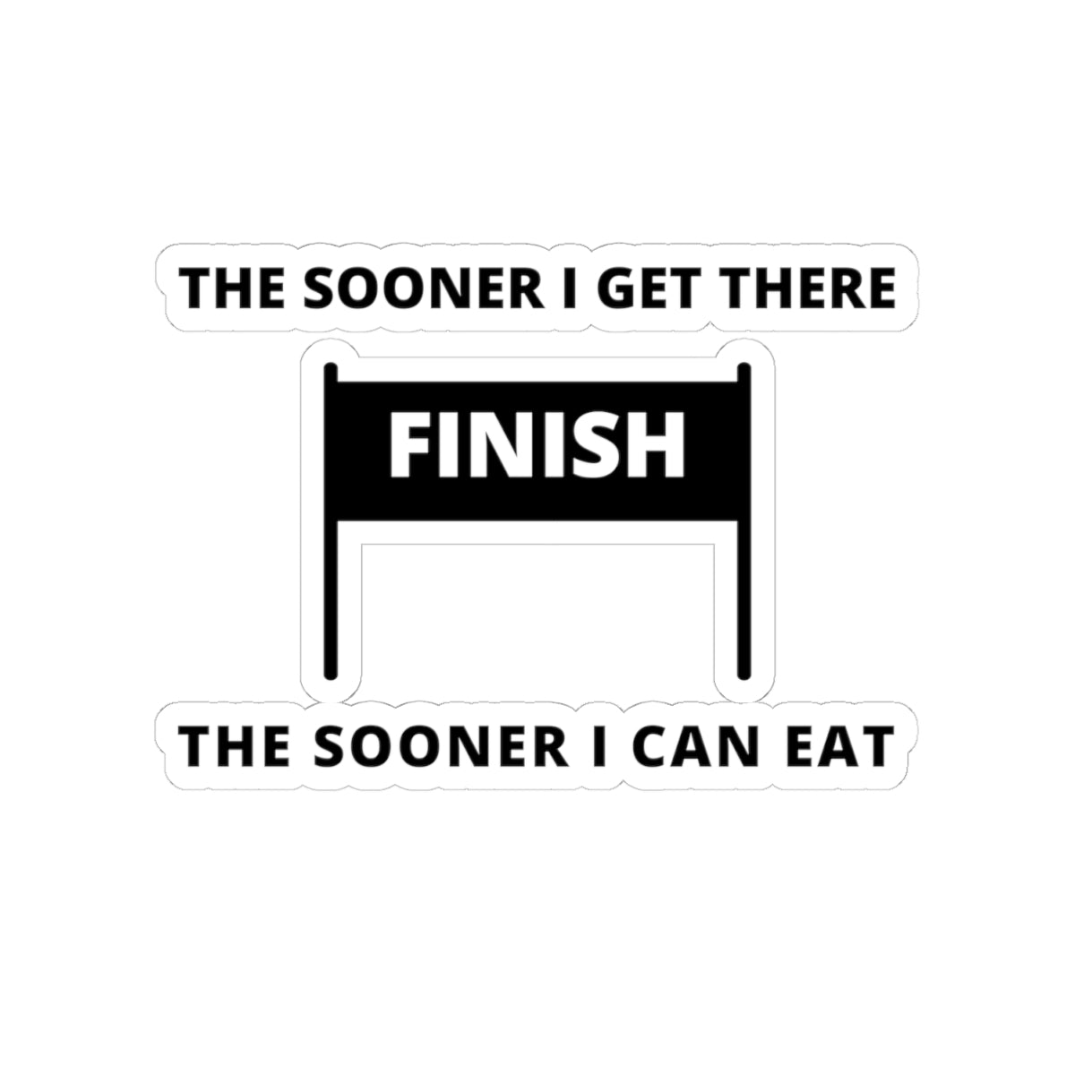 Finish Line Food Sticker - Runner Motivation Vinyl Decal for Runners & Race Enthusiasts