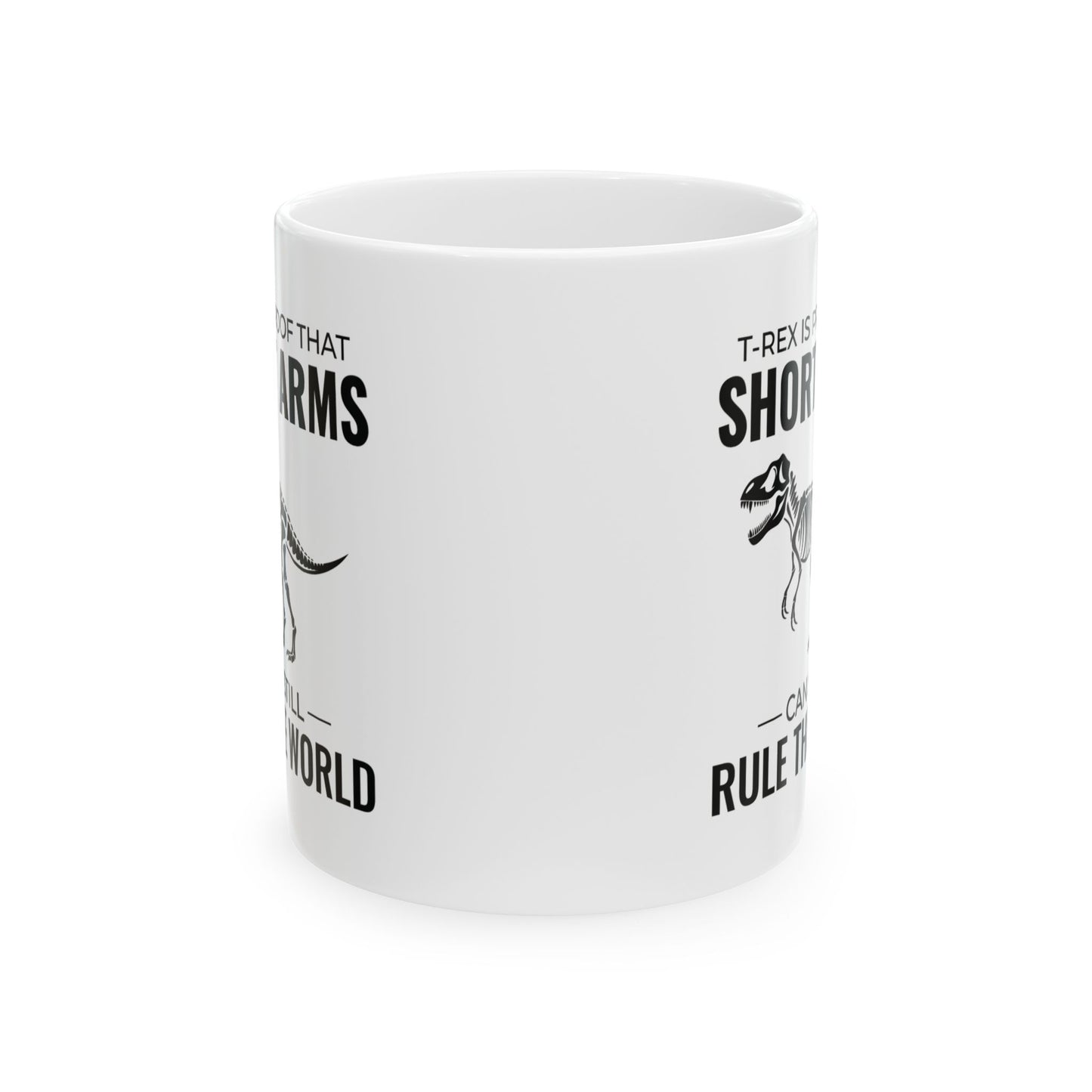 Dinosaur Fossil Mug for Paleontology Enthusiasts T-Rex Short Arms Design