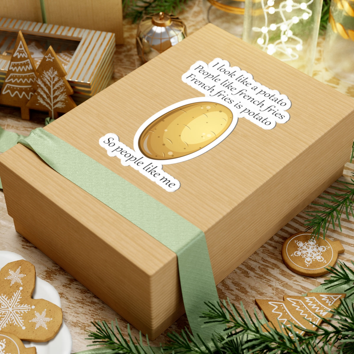 French Fry Logic Sticker - Potato Humor Vinyl Decal for Food Lovers & Veggie Fans