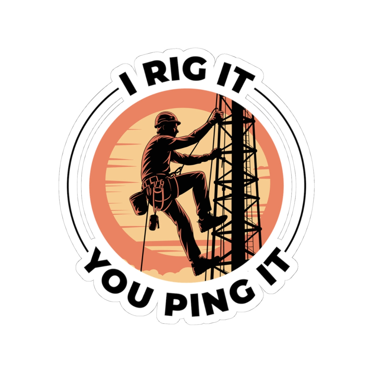 Antenna Technician Sticker - Professional Ping Vinyl Decal for Communications Techs, Field Engineers, and Crew