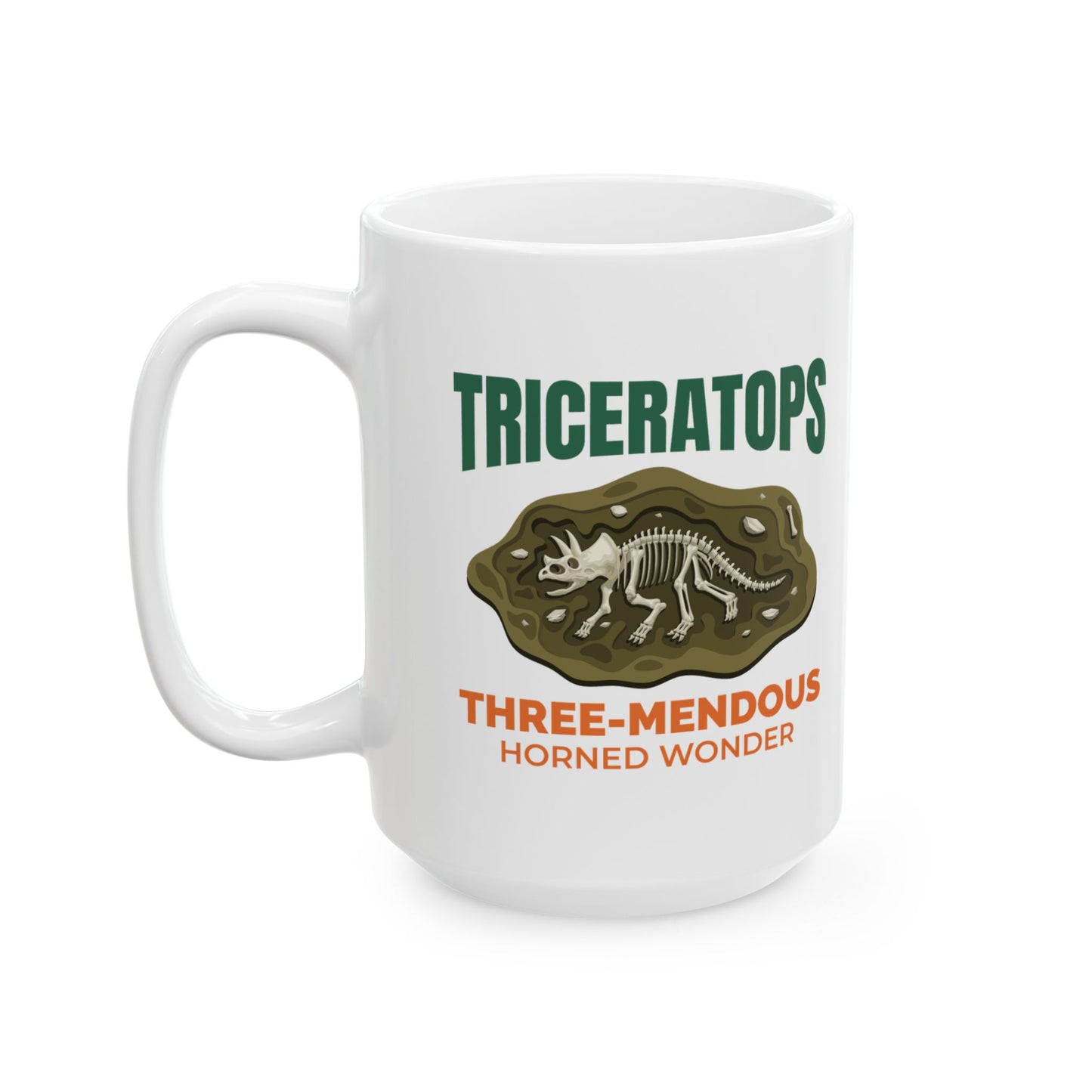 Triceratops Dinosaur Fossil Mug - Three-Mendous Horned Wonder