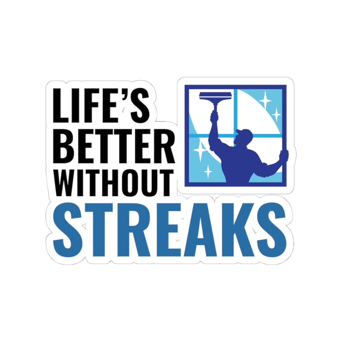 Window Cleaner Sticker - Streak Free Vinyl Decal for Professionals & Technicians