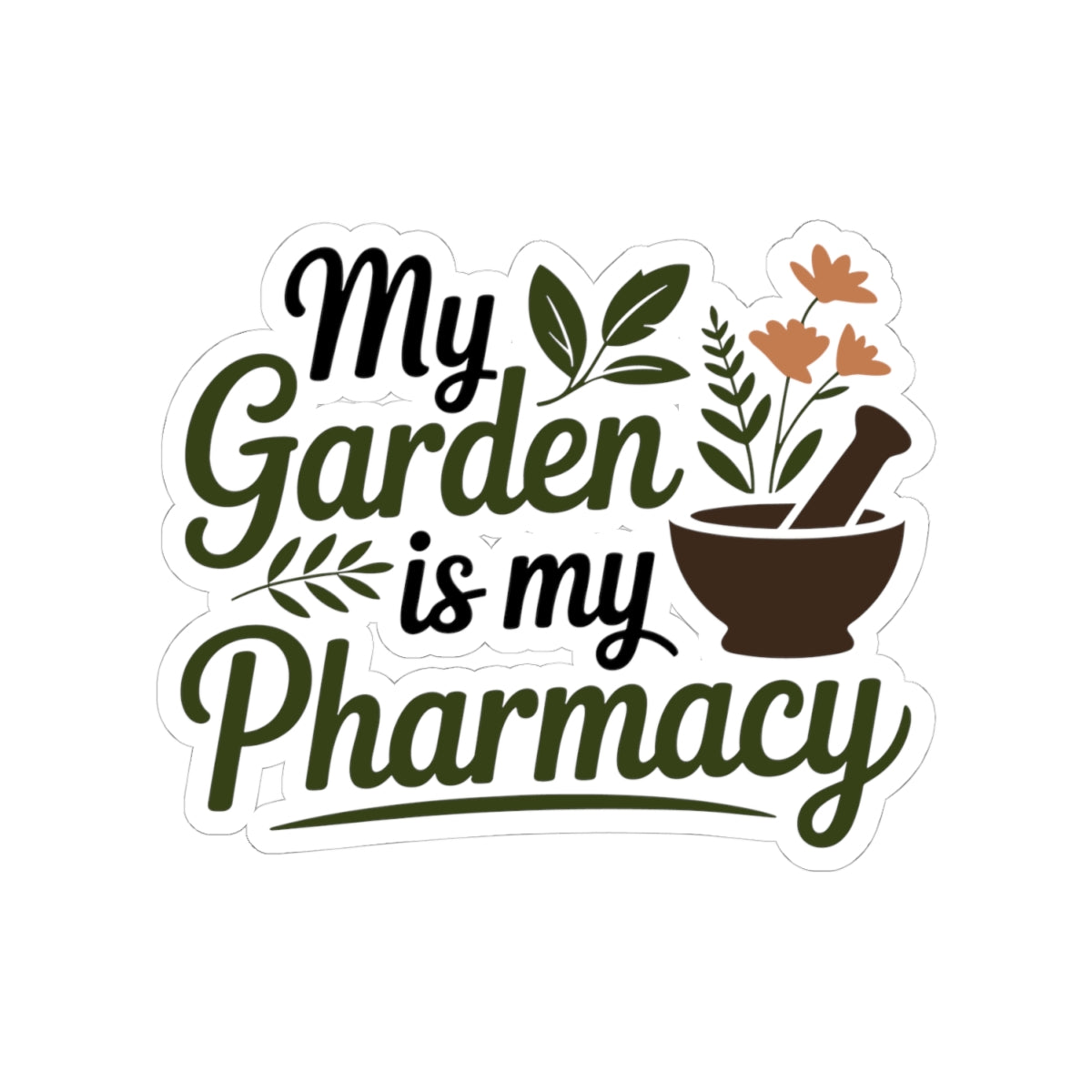 Living Pharmacy Decal - Homegrown Wellness Vinyl Sticker for Herbalists, Garden Healers